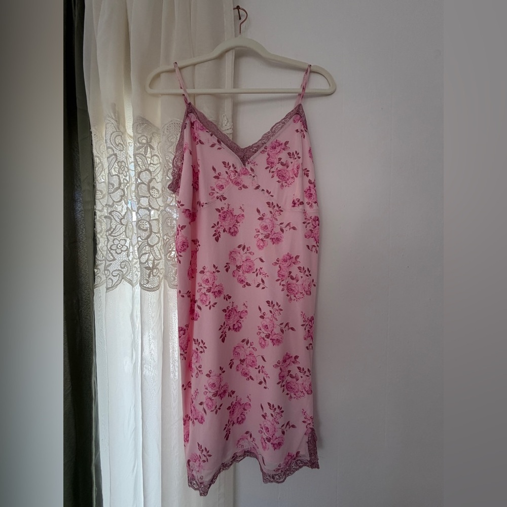 Pink Floral Wild Fable Slip Nightgown Dress Sexy Roses Whimsical Fairy Size 2XL